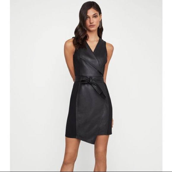 layla asymmetrical pleather dress